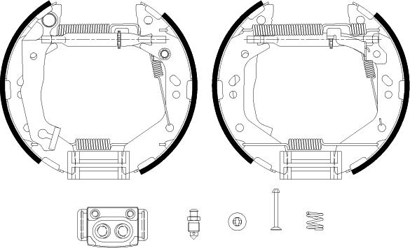 HELLA 8DB 355 038-161 - Bremžu loku komplekts www.autospares.lv