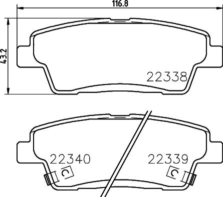 HELLA 8DB 355 037-561 - Bremžu uzliku kompl., Disku bremzes www.autospares.lv