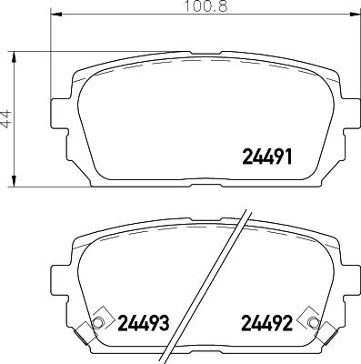 HELLA 8DB 355 037-571 - Bremžu uzliku kompl., Disku bremzes autospares.lv