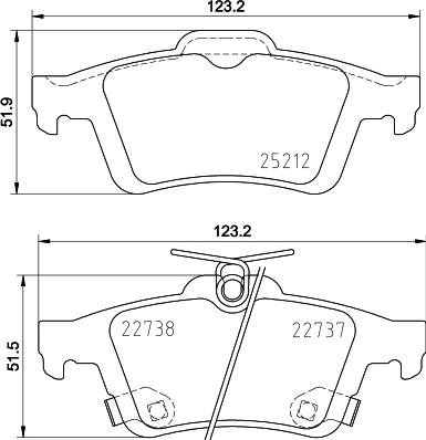 HELLA 8DB 355 037-661 - Тормозные колодки, дисковые, комплект www.autospares.lv