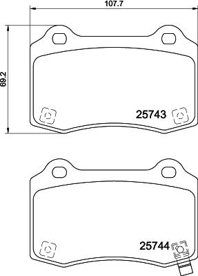 HELLA 8DB 355 037-621 - Bremžu uzliku kompl., Disku bremzes www.autospares.lv