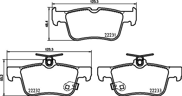 HELLA 8DB 355 037-791 - Тормозные колодки, дисковые, комплект www.autospares.lv