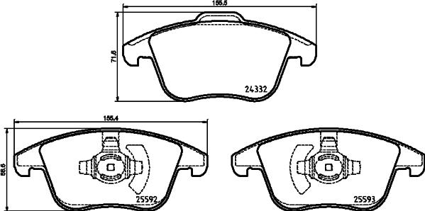 HELLA 8DB 355 037-781 - Bremžu uzliku kompl., Disku bremzes www.autospares.lv