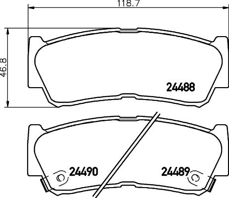 HELLA 8DB 355 029-651 - Brake Pad Set, disc brake www.autospares.lv