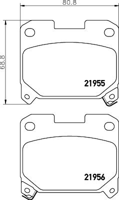 HELLA 8DB 355 029-001 - Brake Pad Set, disc brake www.autospares.lv