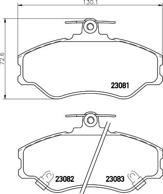 HELLA 8DB 355 029-011 - Тормозные колодки, дисковые, комплект www.autospares.lv