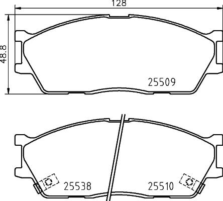 HELLA 8DB 355 029-161 - Тормозные колодки, дисковые, комплект www.autospares.lv