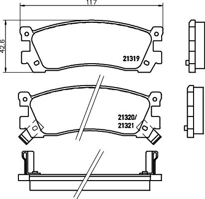 HELLA 8DB 355 029-891 - Bremžu uzliku kompl., Disku bremzes autospares.lv