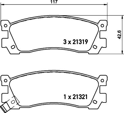 HELLA 8DB 355 029-881 - Bremžu uzliku kompl., Disku bremzes autospares.lv