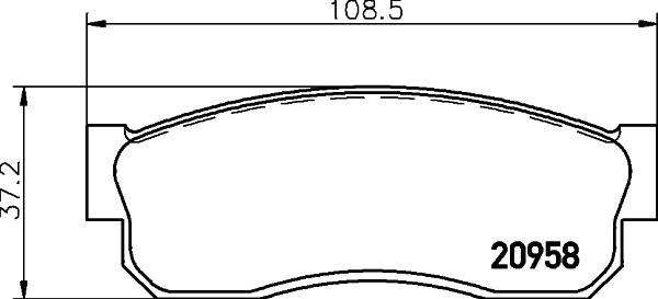 HELLA 8DB 355 029-211 - Bremžu uzliku kompl., Disku bremzes autospares.lv