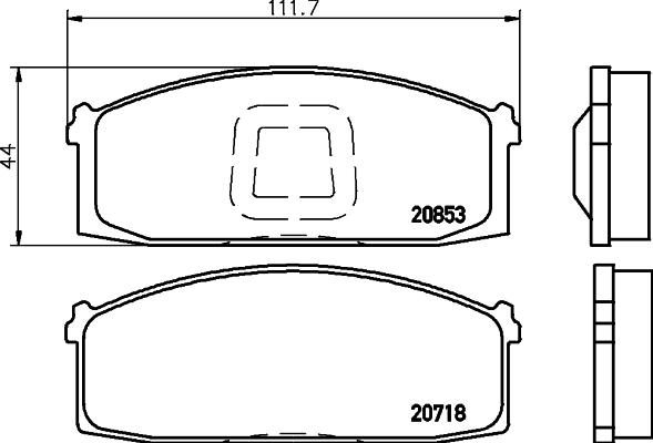 HELLA 8DB 355 029-271 - Bremžu uzliku kompl., Disku bremzes autospares.lv