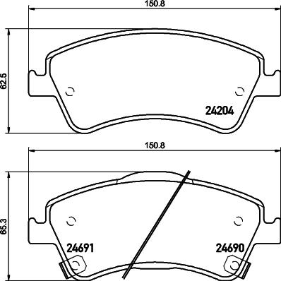 HELLA 8DB 355 029-721 - Bremžu uzliku kompl., Disku bremzes www.autospares.lv