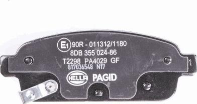 HELLA 8DB 355 024-861 - Тормозные колодки, дисковые, комплект www.autospares.lv