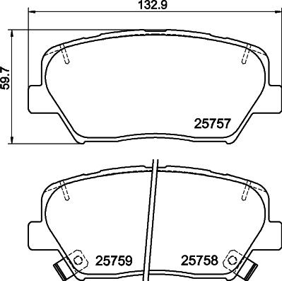 HELLA 8DB 355 025-911 - Bremžu uzliku kompl., Disku bremzes www.autospares.lv