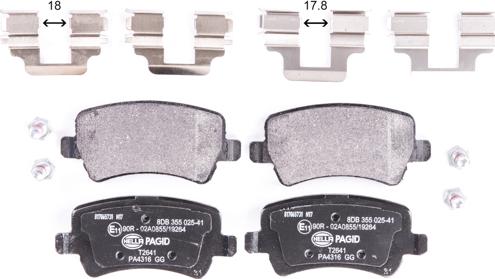 HELLA 8DB 355 025-411 - Bremžu uzliku kompl., Disku bremzes www.autospares.lv