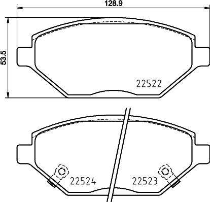 HELLA 8DB 355 025-521 - Bremžu uzliku kompl., Disku bremzes www.autospares.lv