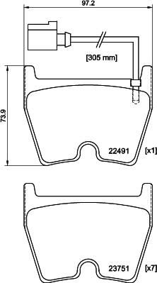 HELLA 8DB 355 025-171 - Bremžu uzliku kompl., Disku bremzes www.autospares.lv