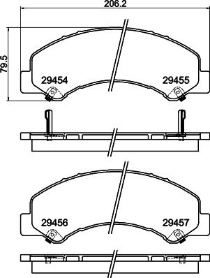 HELLA 8DB 355 025-801 - Bremžu uzliku kompl., Disku bremzes www.autospares.lv