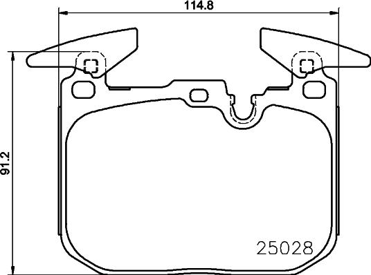 HELLA 8DB 355 025-771 - Тормозные колодки, дисковые, комплект www.autospares.lv