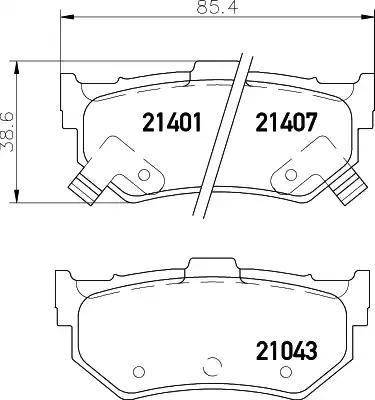 HELLA 8DB 355 006-281 - Bremžu uzliku kompl., Disku bremzes autospares.lv