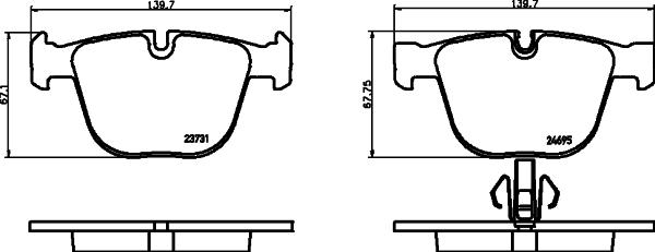 HELLA 8DB 355 026-301 - Bremžu uzliku kompl., Disku bremzes www.autospares.lv