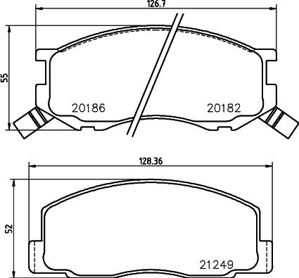 HELLA 8DB 355 026-761 - Brake Pad Set, disc brake www.autospares.lv