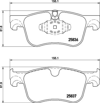 HELLA 8DB 355 020-931 - Bremžu uzliku kompl., Disku bremzes www.autospares.lv