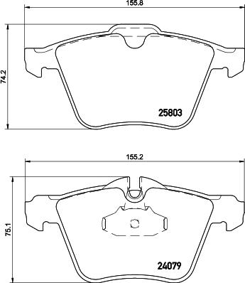 HELLA 8DB 355 020-921 - Bremžu uzliku kompl., Disku bremzes autospares.lv