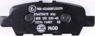 HELLA 8DB 355 020-401 - Bremžu uzliku kompl., Disku bremzes www.autospares.lv