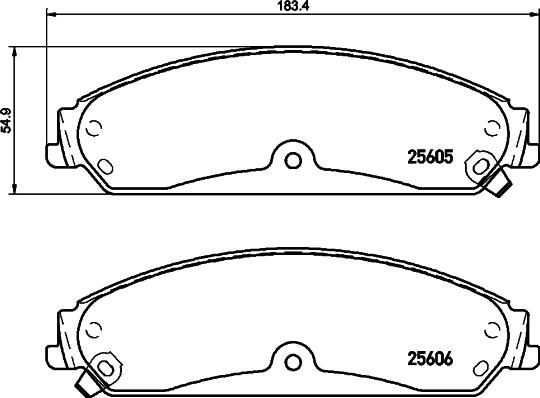 HELLA 8DB 355 020-541 - Bremžu uzliku kompl., Disku bremzes www.autospares.lv