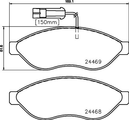 HELLA 8DB 355 020-651 - Bremžu uzliku kompl., Disku bremzes autospares.lv