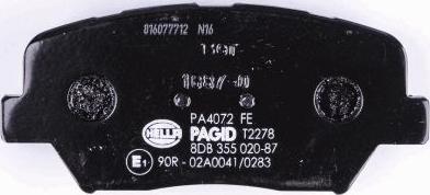 HELLA 8DB 355 020-871 - Тормозные колодки, дисковые, комплект www.autospares.lv