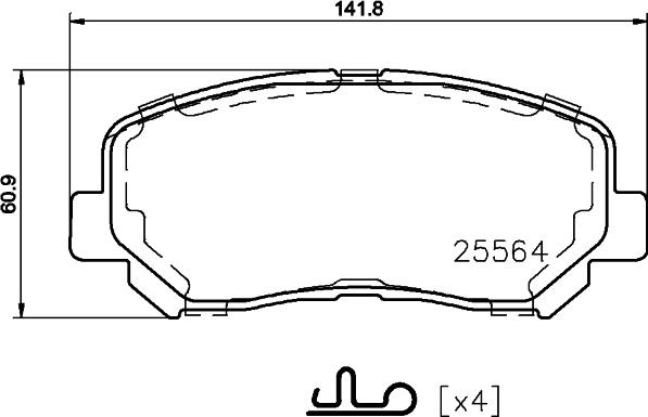 HELLA 8DB 355 021-981 - Bremžu uzliku kompl., Disku bremzes autospares.lv