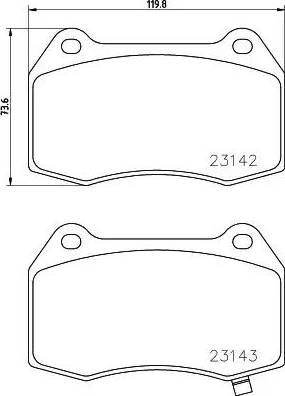 HELLA 8DB 355 021-931 - Bremžu uzliku kompl., Disku bremzes www.autospares.lv