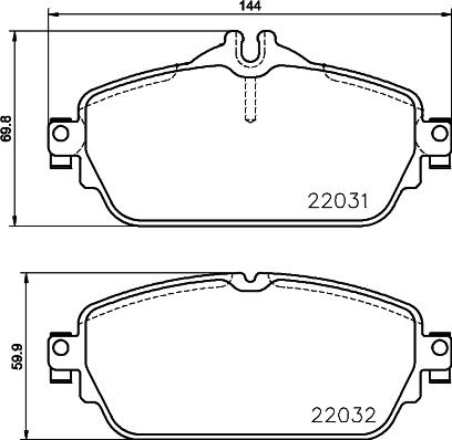 HELLA 8DB 355 021-551 - Brake Pad Set, disc brake www.autospares.lv