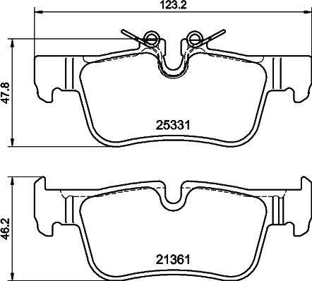 HELLA 8DB 355 021-681 - Bremžu uzliku kompl., Disku bremzes www.autospares.lv