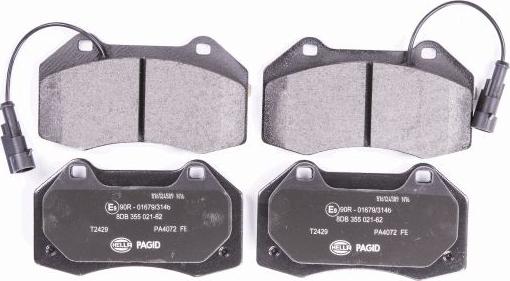 HELLA 8DB 355 021-621 - Bremžu uzliku kompl., Disku bremzes www.autospares.lv