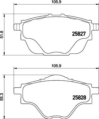 HELLA 8DB 355 021-001 - Bremžu uzliku kompl., Disku bremzes www.autospares.lv