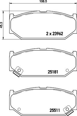 HELLA 8DB 355 021-121 - Bremžu uzliku kompl., Disku bremzes autospares.lv