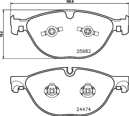 HELLA 8DB 355 021-381 - Bremžu uzliku kompl., Disku bremzes www.autospares.lv