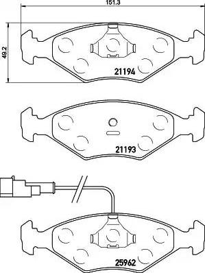 HELLA 8DB 355 021-201 - Bremžu uzliku kompl., Disku bremzes www.autospares.lv