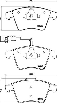 HELLA 8DB 355 021-221 - Тормозные колодки, дисковые, комплект www.autospares.lv