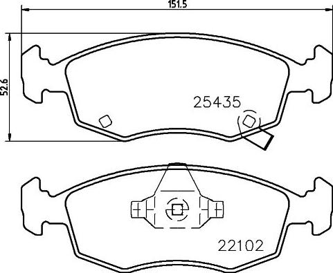 HELLA 8DB 355 021-751 - Bremžu uzliku kompl., Disku bremzes www.autospares.lv