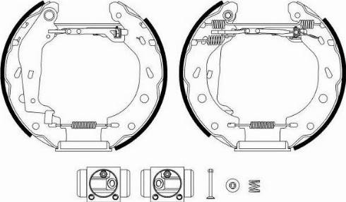 HELLA 8DB 355 022-961 - Комплект тормозных колодок, барабанные www.autospares.lv