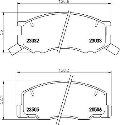 HELLA 8DB 355 009-481 - Тормозные колодки, дисковые, комплект www.autospares.lv