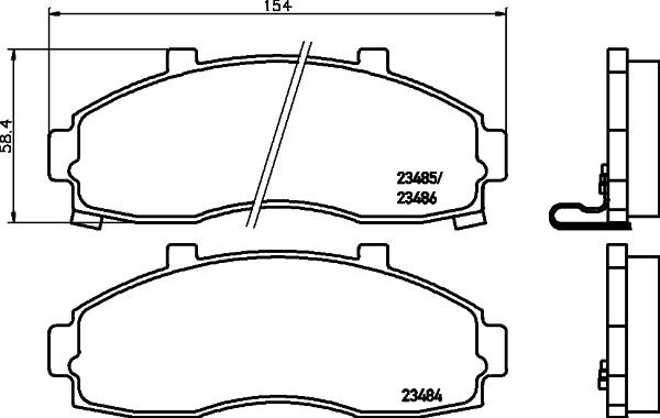 HELLA 8DB 355 027-531 - Bremžu uzliku kompl., Disku bremzes www.autospares.lv