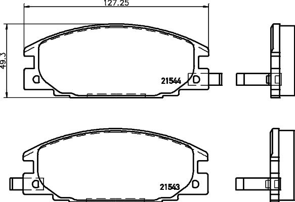 HELLA 8DB 355 027-041 - Тормозные колодки, дисковые, комплект www.autospares.lv