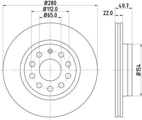 HELLA 8DD 355 109-551 - Тормозной диск www.autospares.lv