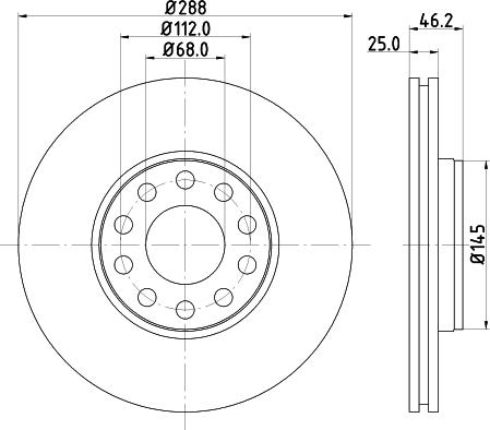 HELLA 8DD 355 109-622 - Brake Disc www.autospares.lv