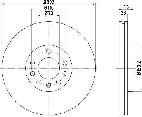 HELLA 8DD 355 109-171 - Bremžu diski www.autospares.lv